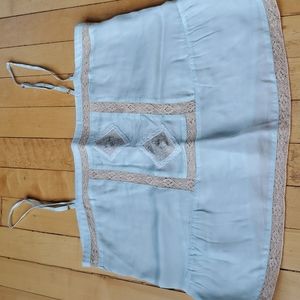 Zara Embroidered Satin Cami Top Sz S